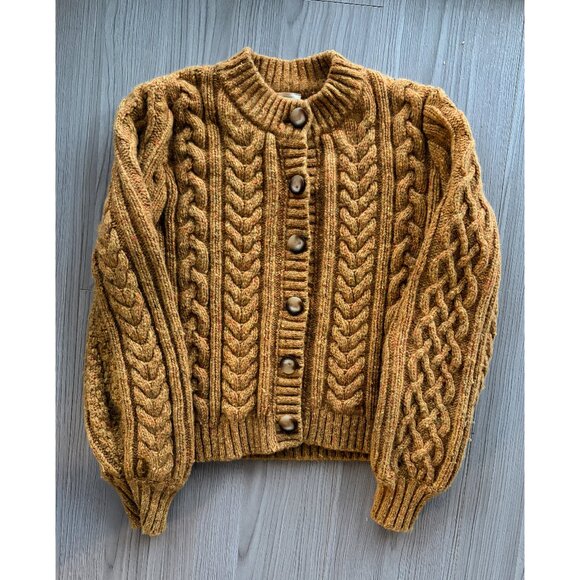 Sezane Andina Cardigan in Ochre Size L - Picture 3 of 9